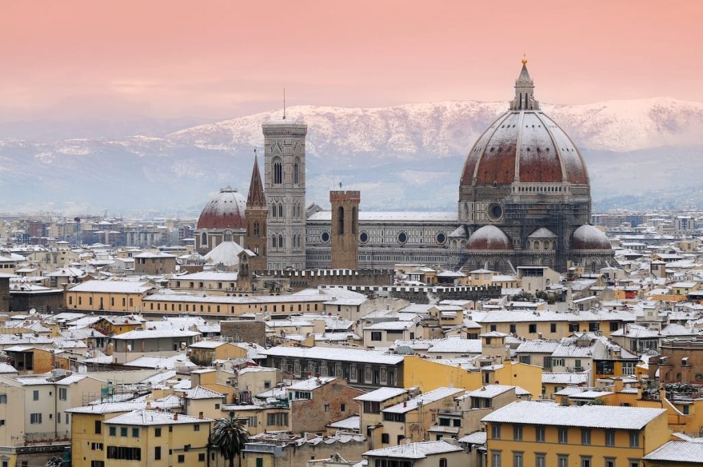 Vista da cidade de Florença no inverno