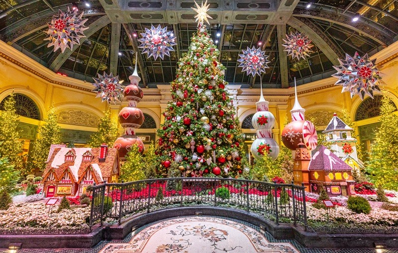 Decoração natalina no hotel Bellagio em Las Vegas