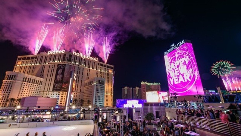 Queima de fogos no Ano Novo em Las Vegas