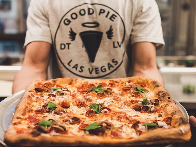 Pizza na pizzaria Good Pie em Las Vegas