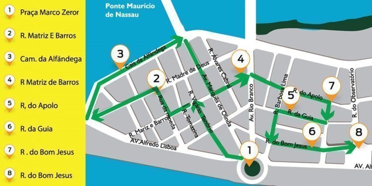 Mapa turístico de Recife