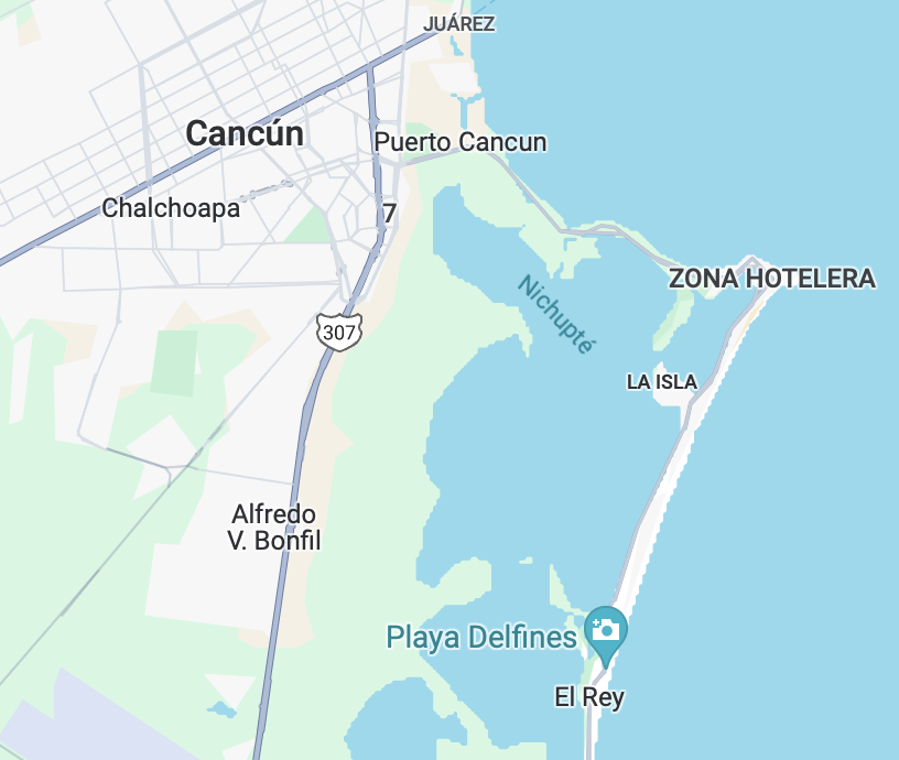 Mapa de Cancún