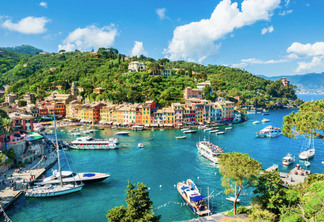 Paisagem de Portofino na Itália