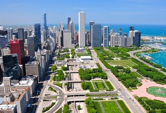 Vista da região do Grant Park em Chicago