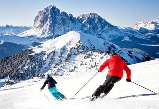 Esquiando na Itália