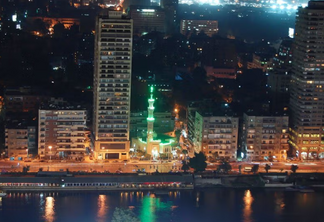 Vida noturna em Cairo no Egito