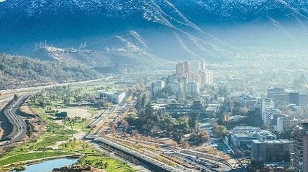 Santiago winter cityscape
