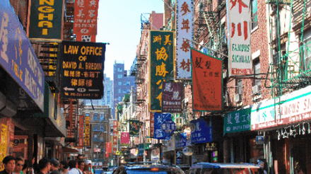 Bairro de Chinatown em Nova York