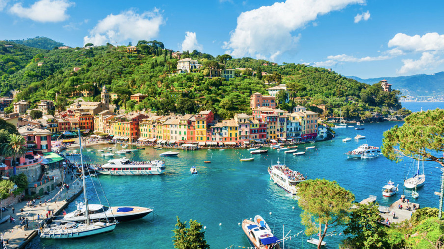 Paisagem de Portofino na Itália