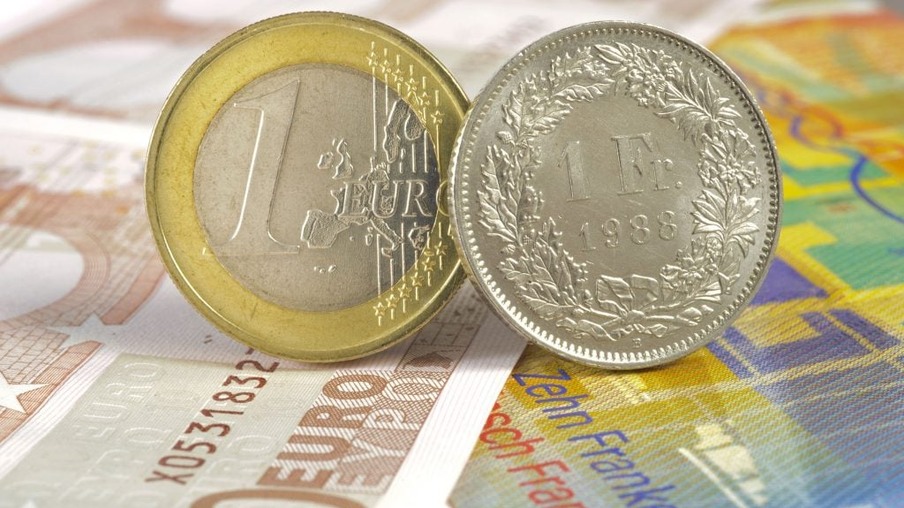 Franco suíço e euro
