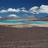 Vista da laguna verde em San Pedro Atacama