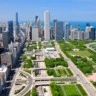 Vista da região do Grant Park em Chicago