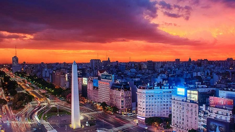 Pôr do sol em Buenos Aires