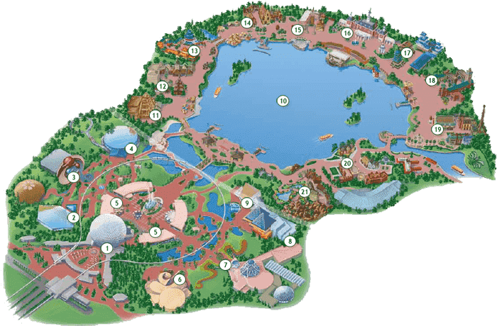 Mapa do parque Epcot