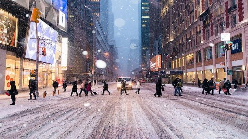 Neve nas ruas de Nova York