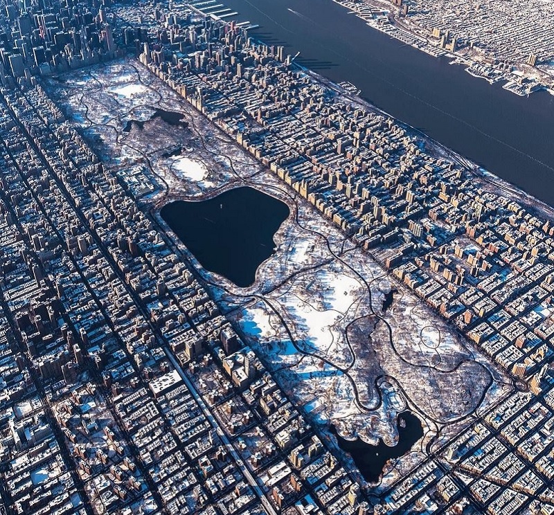 Central Park visto do alto em janeiro