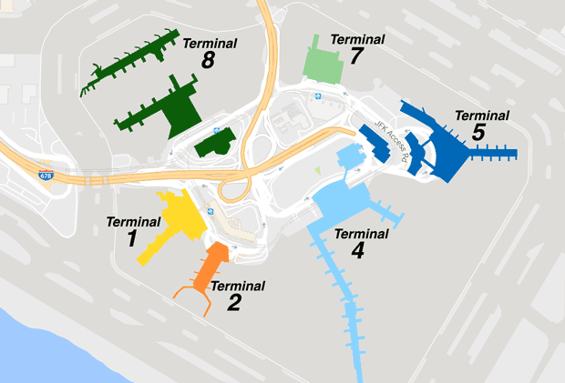 Mapa do aeroporto JFK