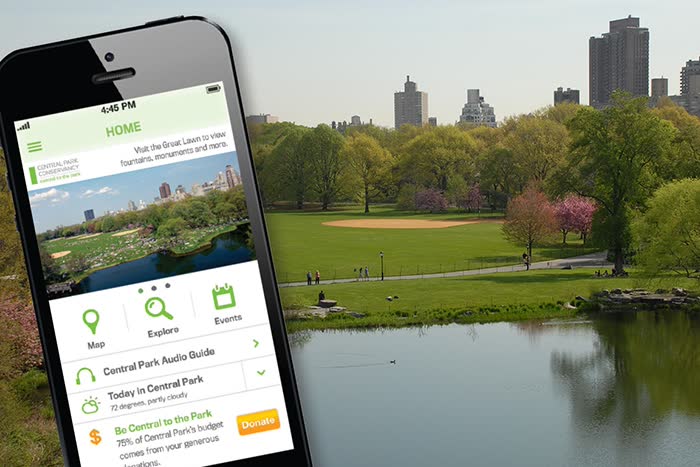 Aplicativos do Central Park em Nova York