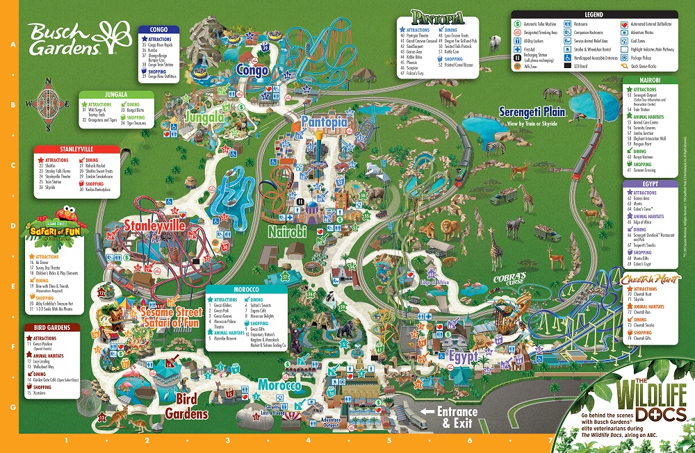 Mapa do Busch Gardens