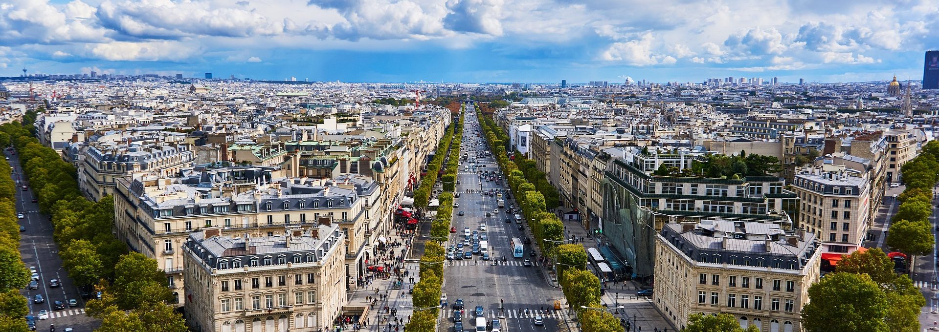 Vista da Champs-Élysées em Paris