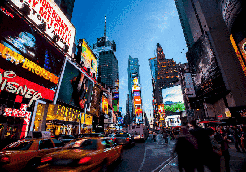 A beleza da Times Square em Nova York