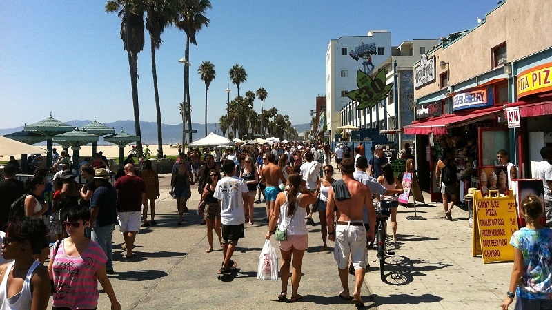Muitos turistas em Los Angeles