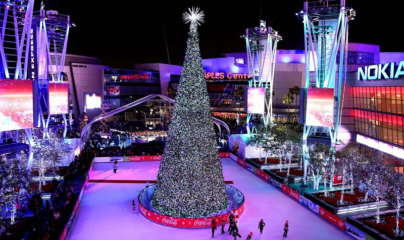 Árvore de Natal em Los Angeles na Califórnia