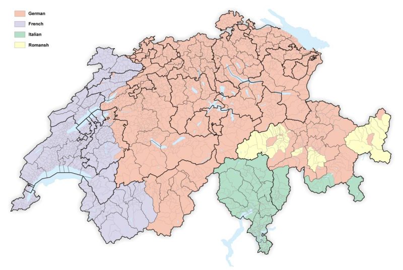 Mapa da Suíça 