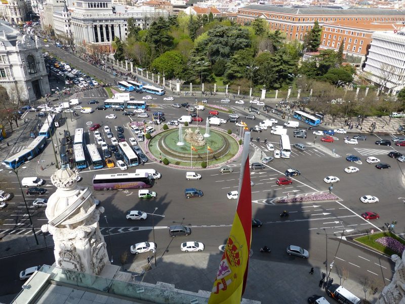 Vista das ruas da cidade de Madrid