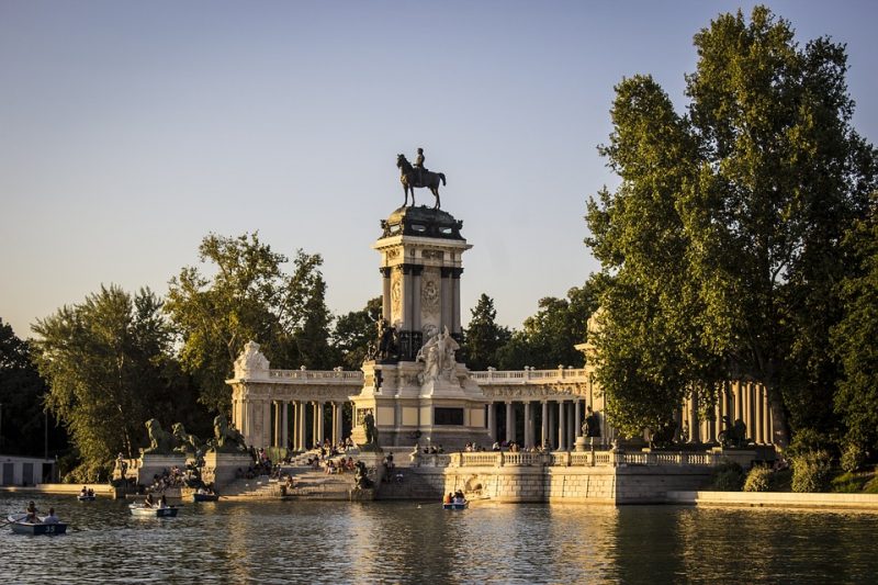 Vista do Parque del Retiro em Madrid