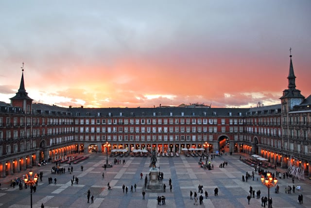 Vista da Plaza Mayor em Madri