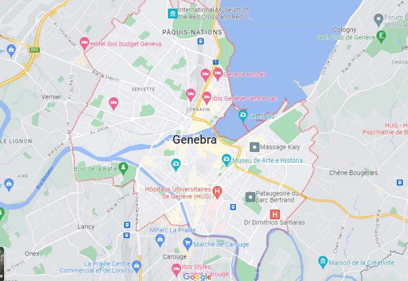 Mapa de Genebra, Suíça
