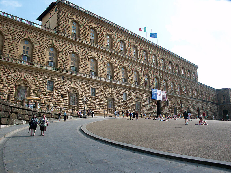 Vista da Galeria Palatina no Bairro Oltrarno em Florença.
